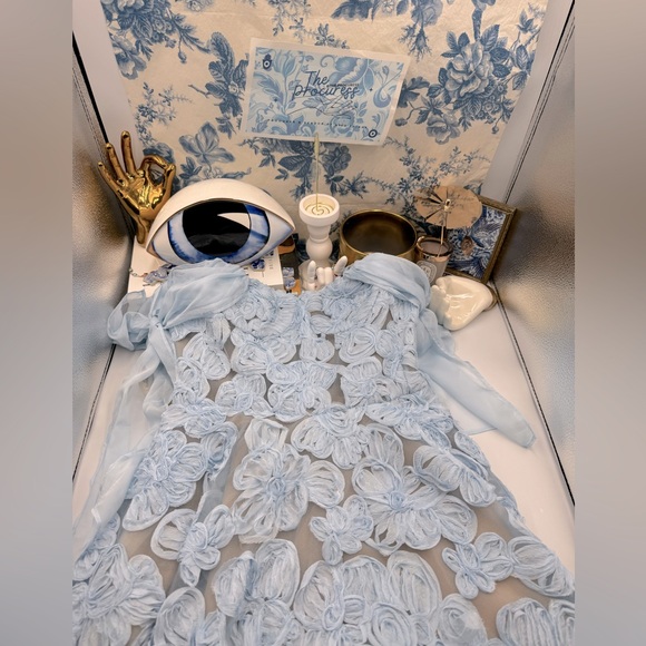 🆕 BRONX & BANCO 🧿 NWOT Sabrina Blue Midi Dress, Sz S - US 4 - Picture 3 of 17